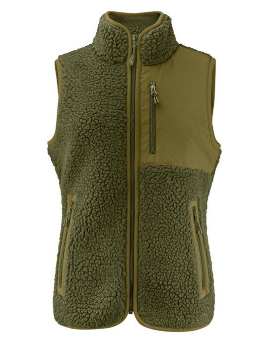 James Harvest Kingsley Vest Ladies - Moss Green