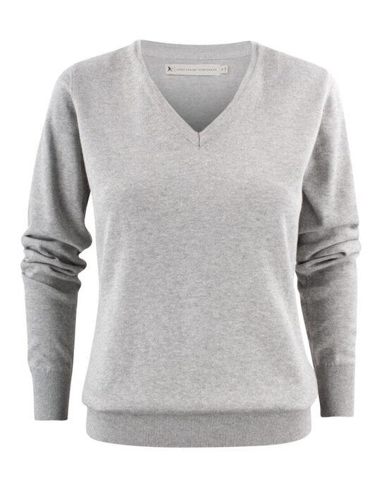 James Harvest Ashland V-Neck Ladies Knit - Grey Melange