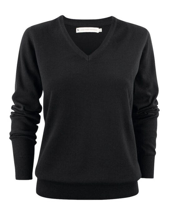 James Harvest Ashland V-Neck Ladies Knit - Black