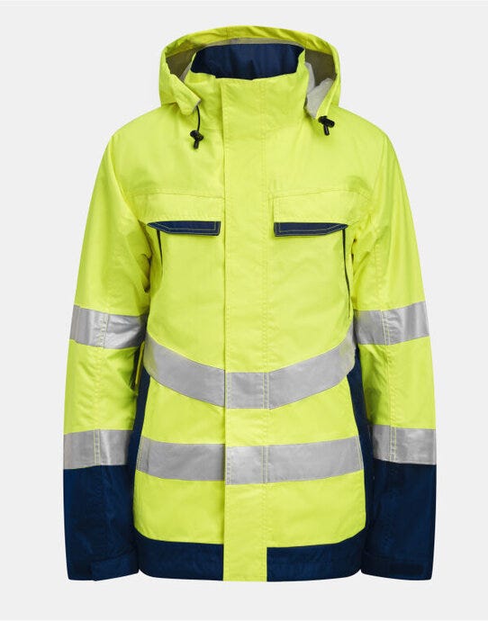 Jobman Shell Jacket Hi-Vis - Yellow/Navy