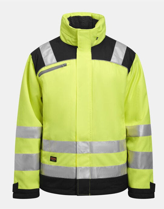 Jobman Winter Jacket Star Hi-Vis - Yellow/Navy