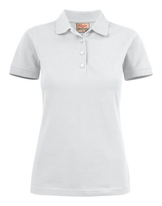 Printer Essentials Printer Ladies Surf Stretch Polo - White