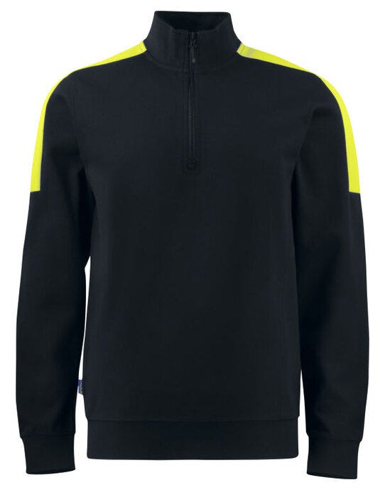 ProJob Workwear ProJob Prio 2128 1/2 Zip Sweatshirt - Black/Yellow