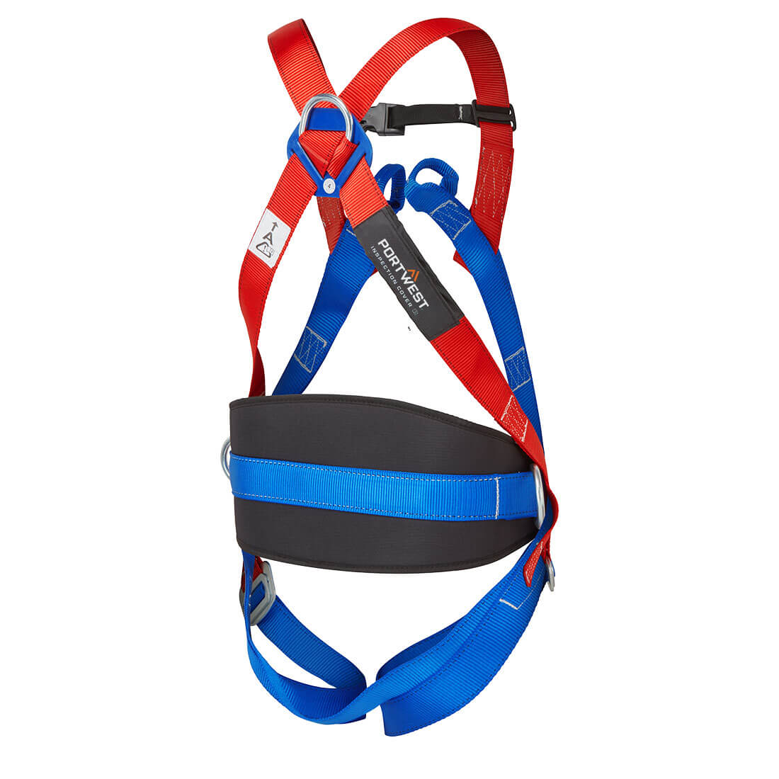 Portwest FP17 3 Point Comfort Harness in Red, back view