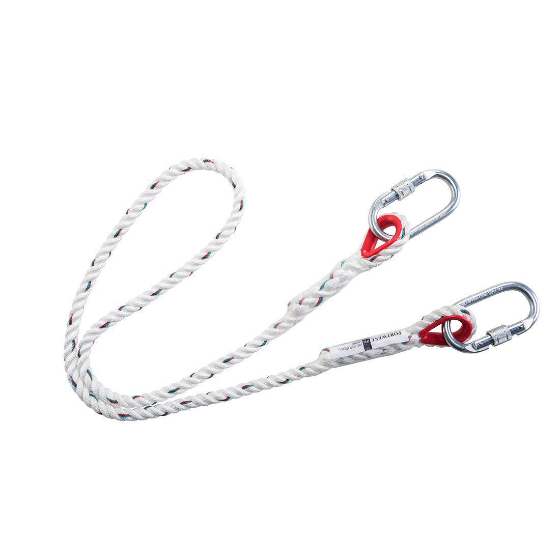 Portwest Single Rope 1.5m Restraint Lanyard in White, main product image
