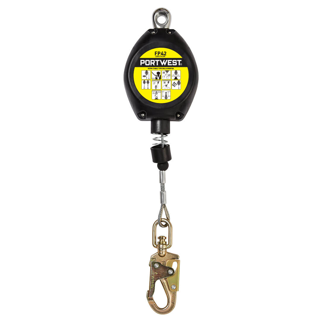Portwest 6M Retractable Fall Arrest Block in Black, main product image