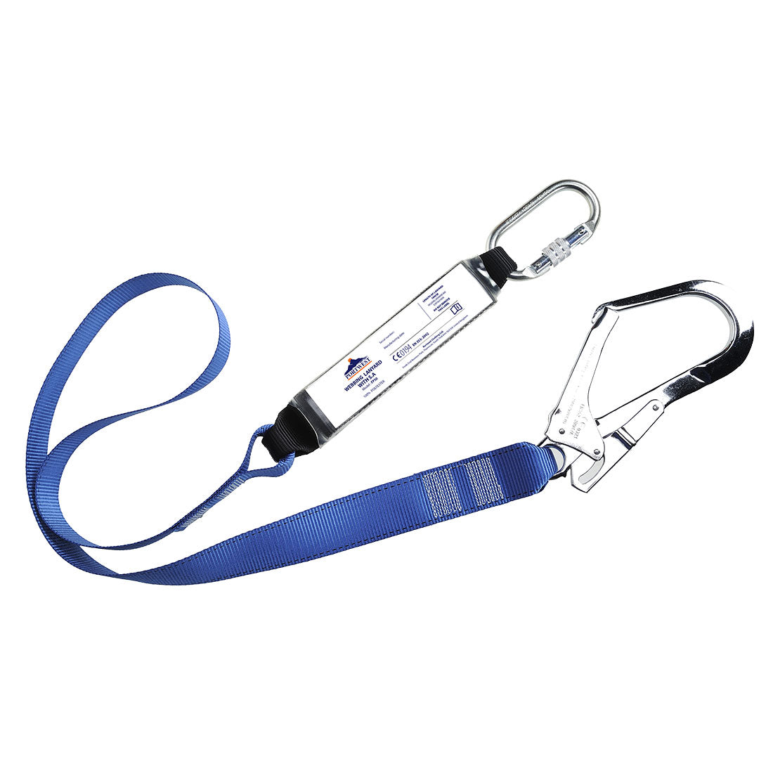 Portwest Single Webbing 1.8m Lanyard With Shock Absorber in Royal Blue, main product image