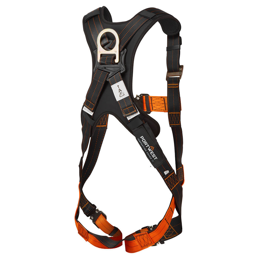 Portwest FP71 Ultra 1 Point Harness in Black/Orange, back view