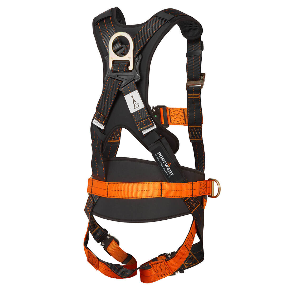 Portwest FP73 Ultra 3 Point Harness in Black/Orange, back view