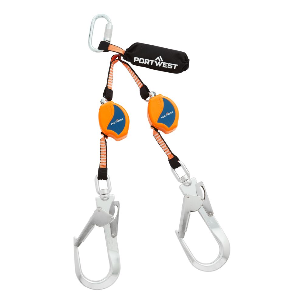 Portwest 2.5m Self Retract Lifeline 140kg in Black/Orange, main product image