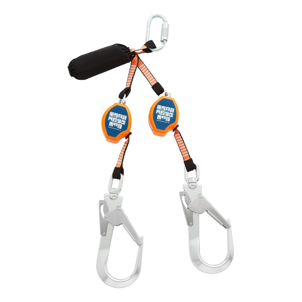 Portwest FP81 2.5m Self Retract Lifeline 140kg in Black/Orange, back view