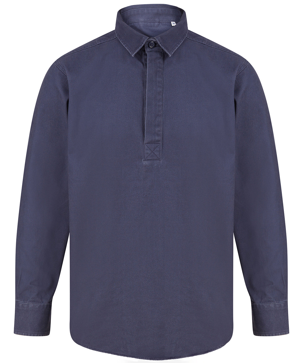 Front Row Pullover drill shirt in Washed Navy, front view