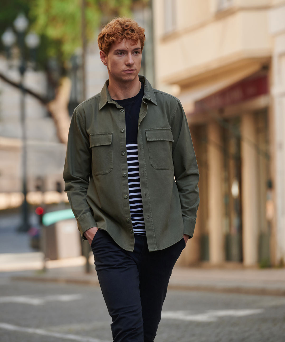 Front Row Drill overshirt, lifestyle photo