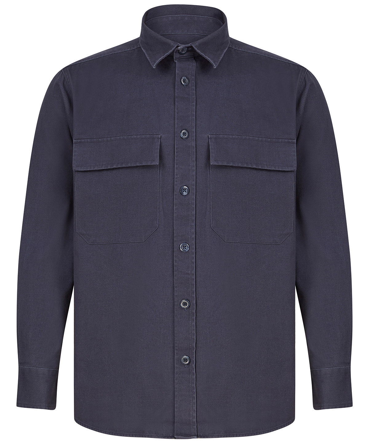 Front Row Drill overshirt in Navy, front view