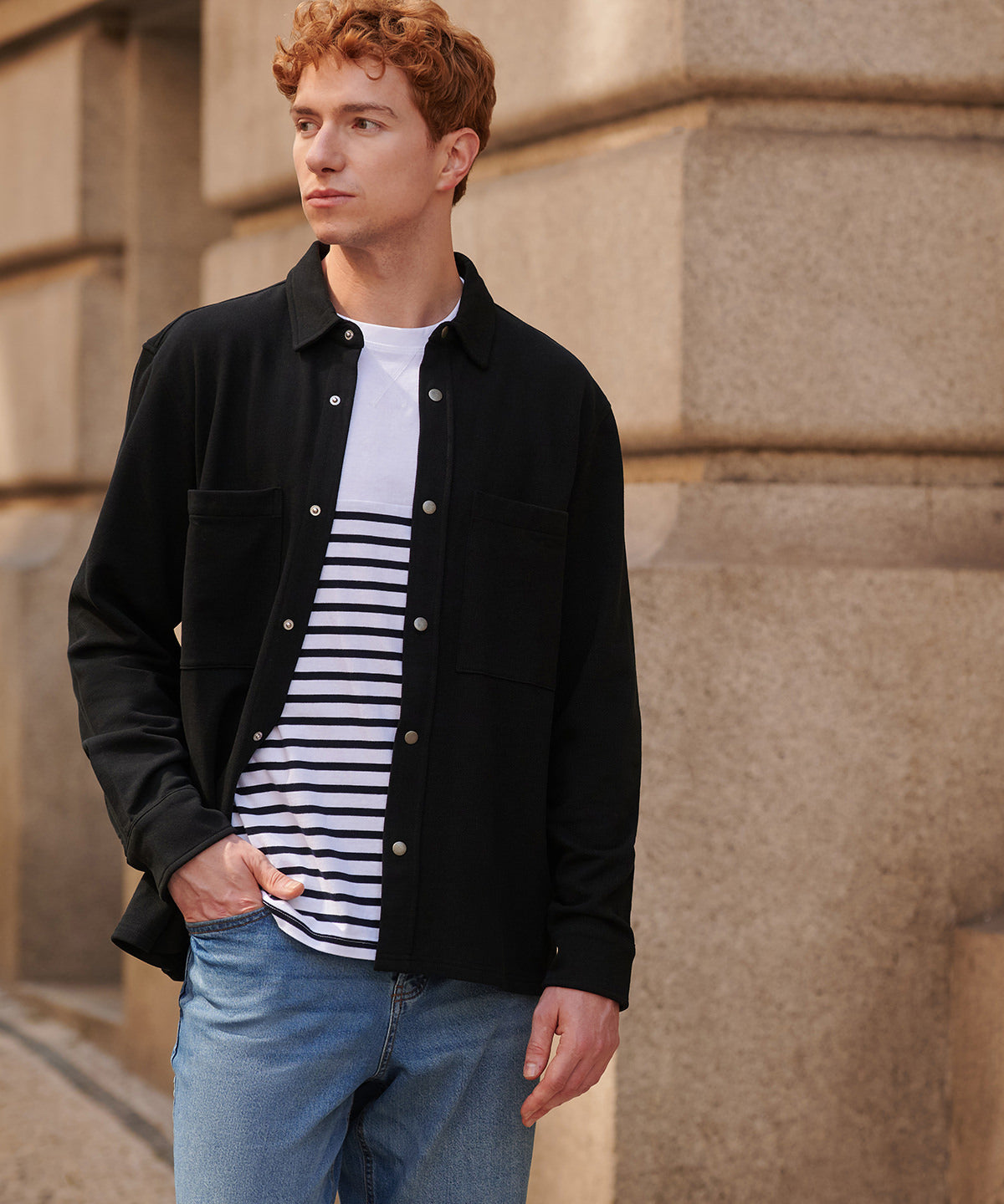 Front Row Premium piqué overshirt, lifestyle photo
