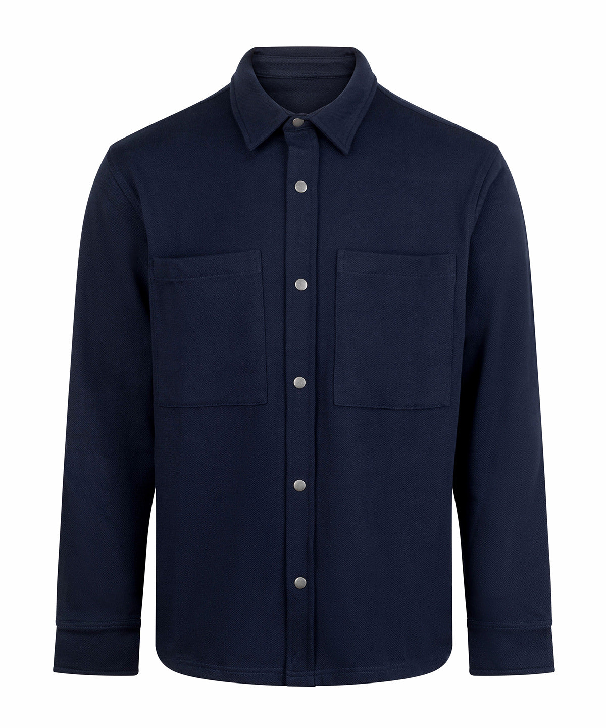 Front Row Premium piqué overshirt in Navy, front view