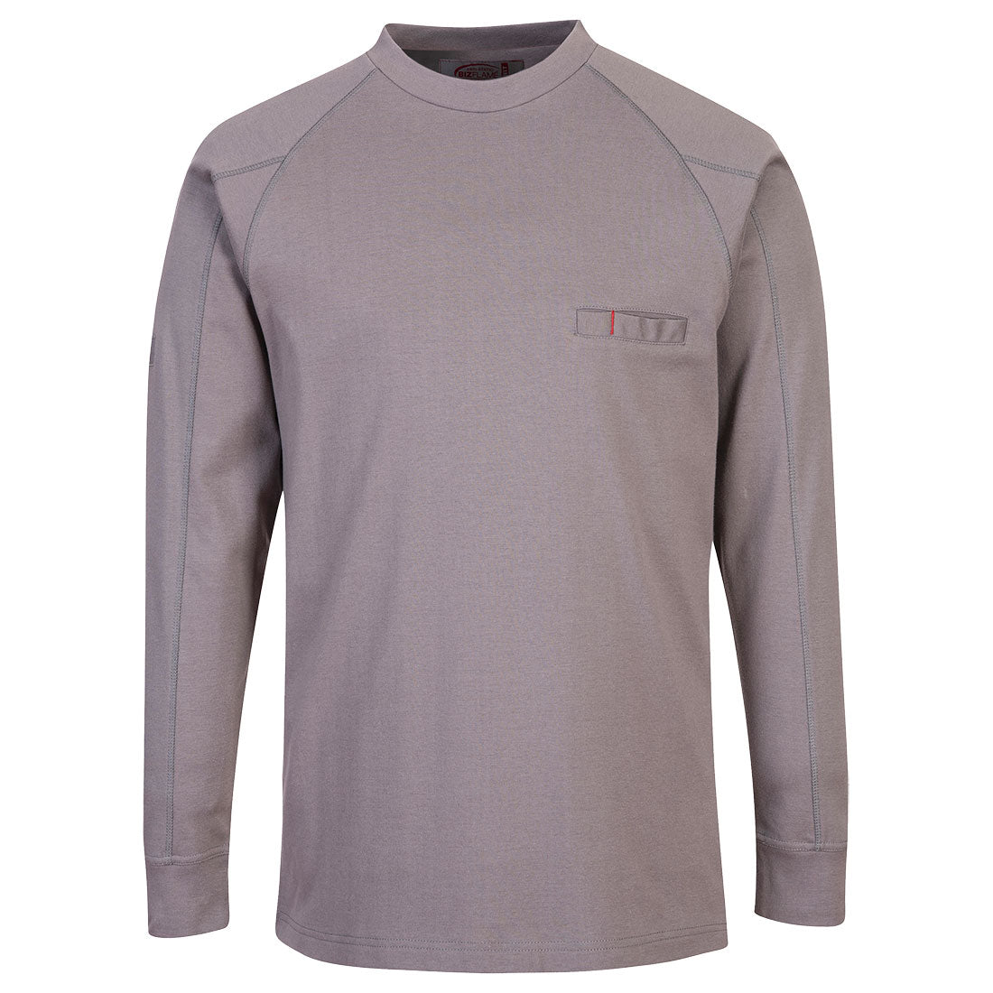 Portwest Bizflame Knit FR Long Sleeve T-Shirt in Grey, main product image