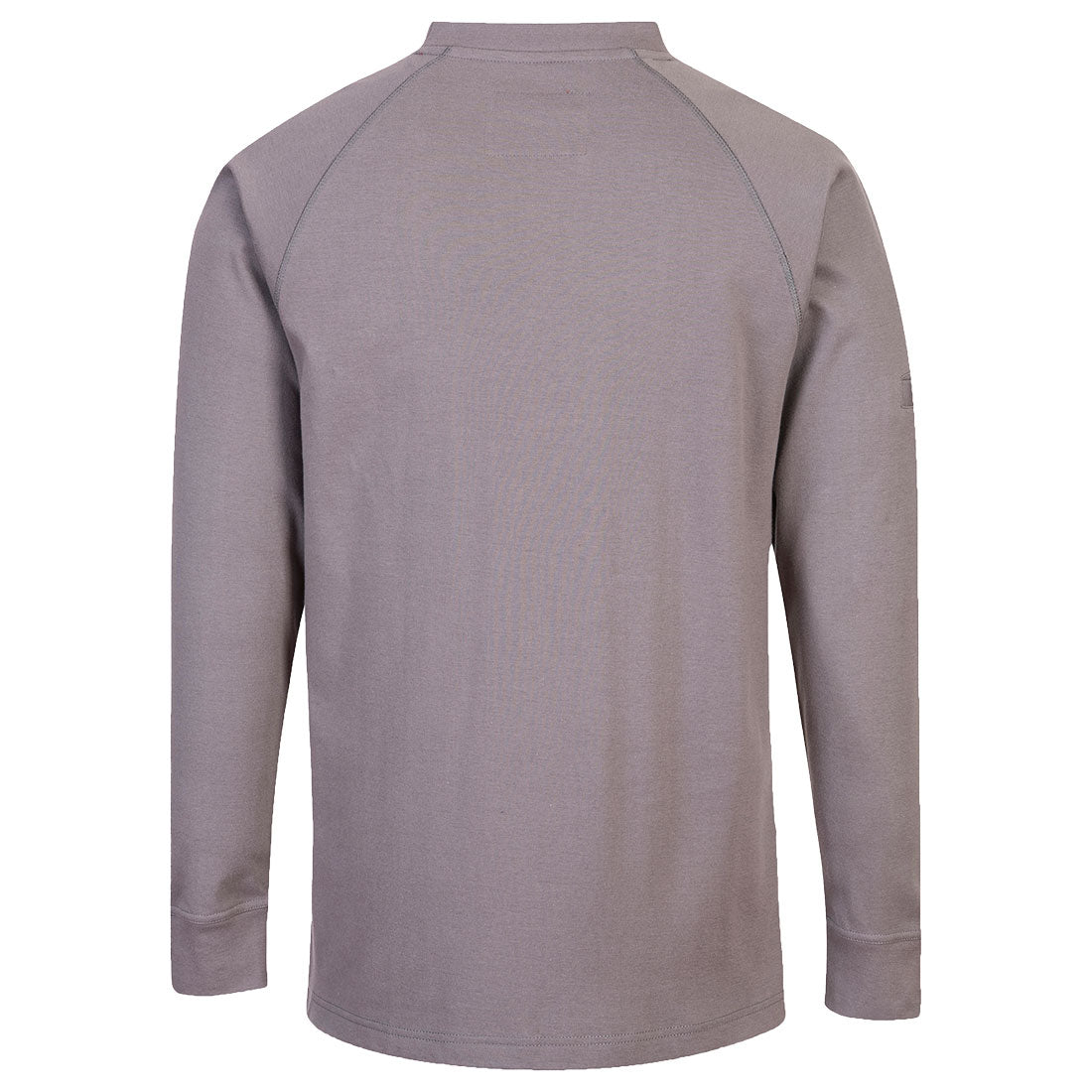 Portwest FR33 Bizflame Knit FR Long Sleeve T-Shirt in Grey, back view