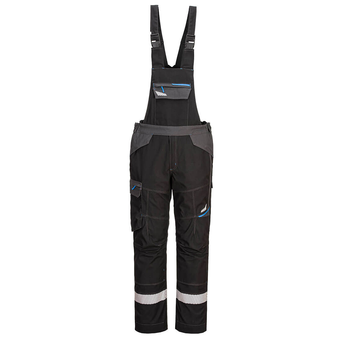 Portwest WX3 Modaflame Work FR Bib and Brace in Black, main product image