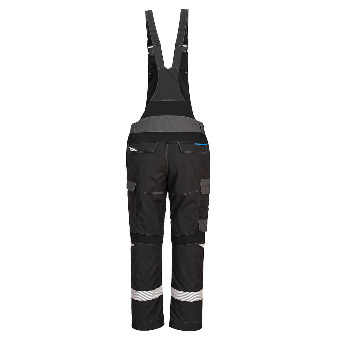 Portwest FR405 WX3 Modaflame Work FR Bib and Brace in Black, back view