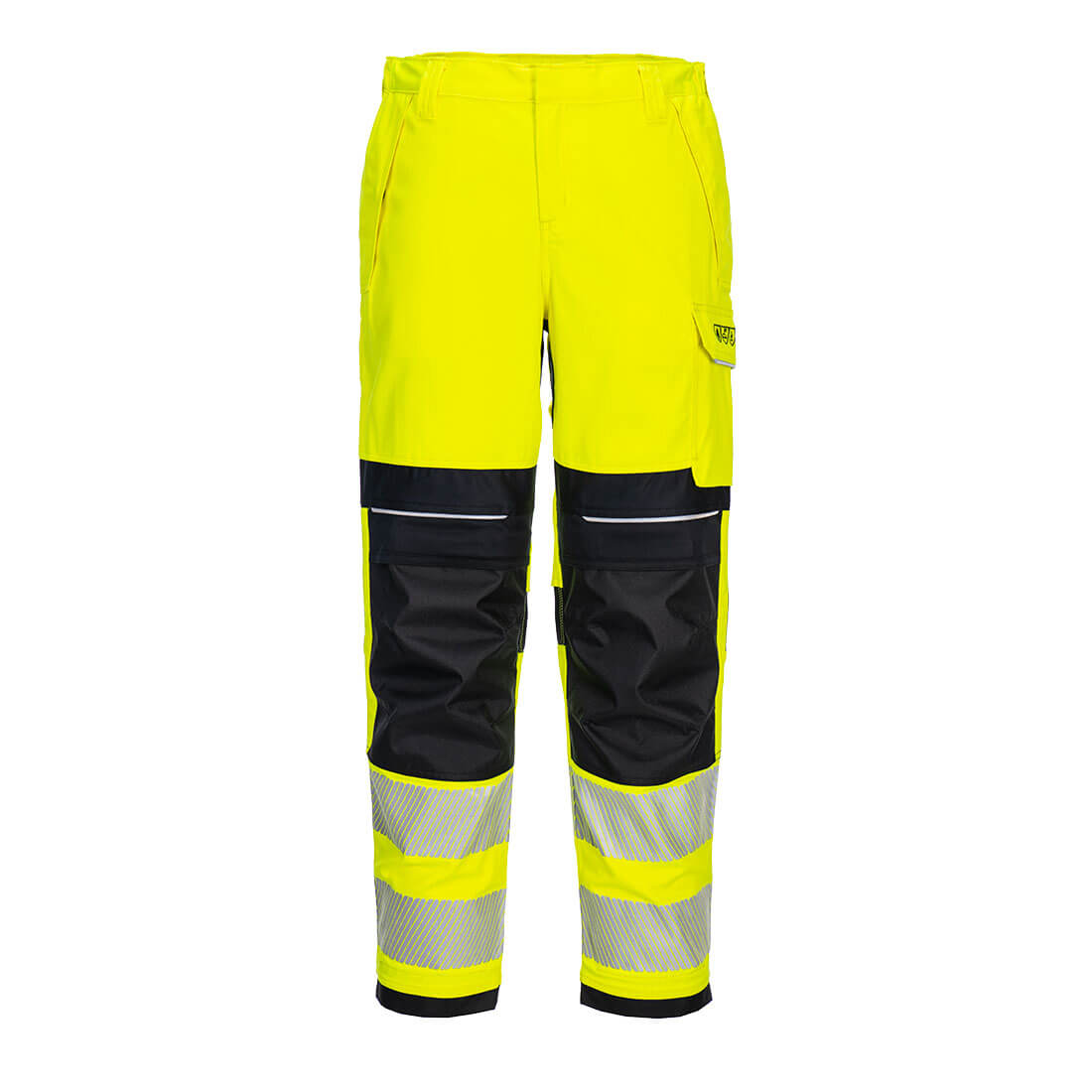 Portwest PW3 Modaflame Work Hi-Vis Multi-Norm FR Women's Trousers in Yellow/Black, main product image