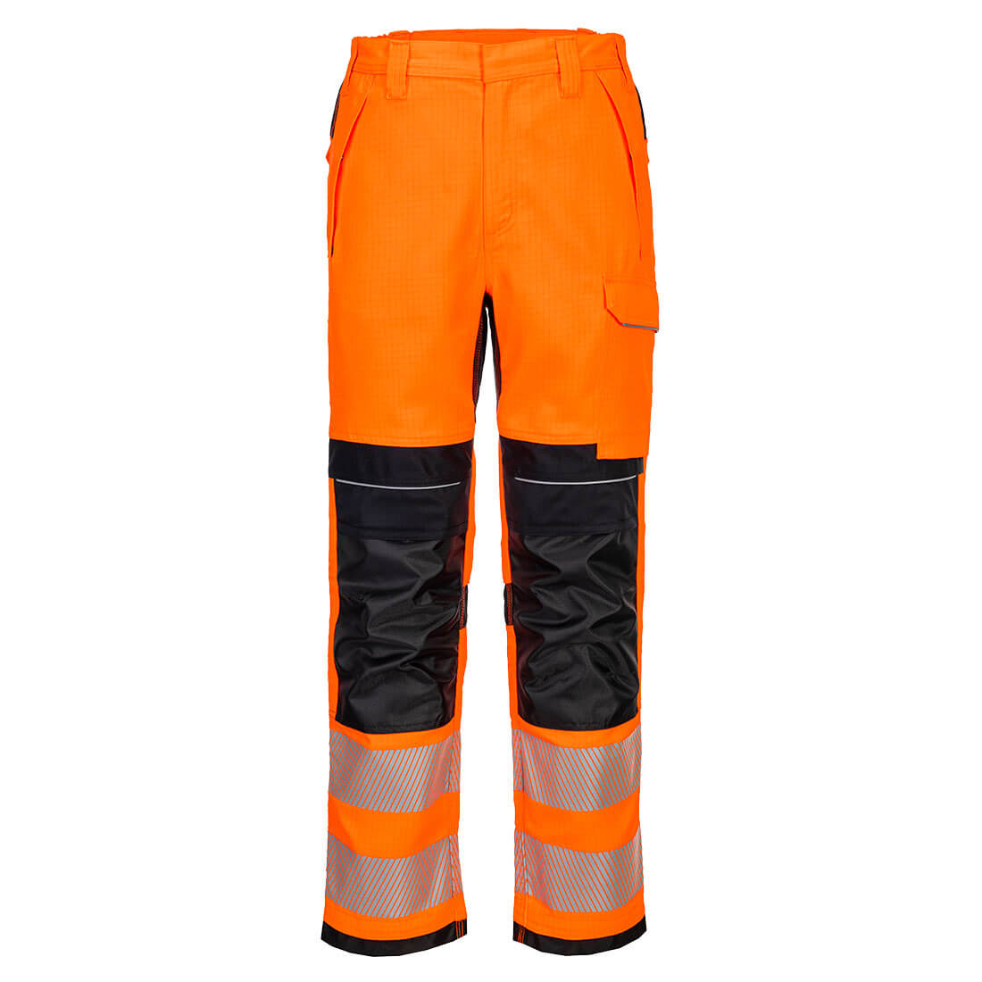Portwest PW3 Modaflame Work HVO Multi-Norm FR Trousers in Orange/Black, main product image