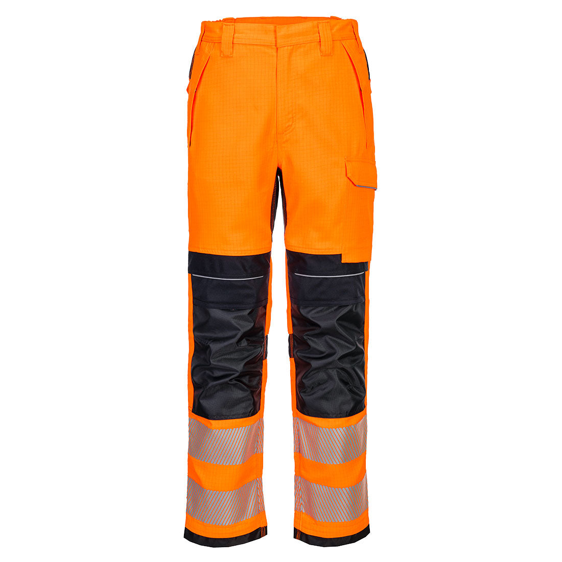 Portwest PW3 Modaflame Work HVO Multi-Norm FR Trousers in Orange/Navy, image 2