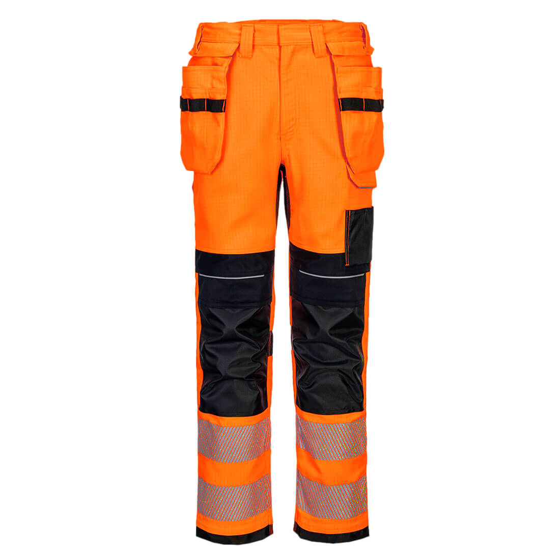Portwest PW3 Modaflame Work HVO FR Holster Trousers in Orange/Black, main product image