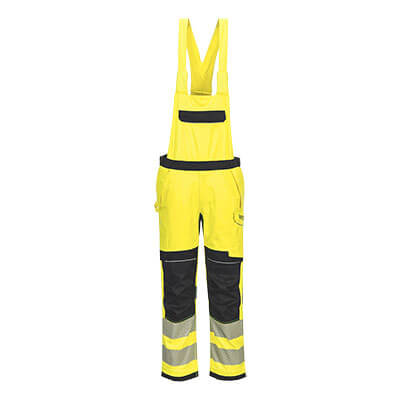Portwest PW3 Modaflame Work Hi-Vis Multi-Norm FR Bib and Brace in Yellow/Black, main product image