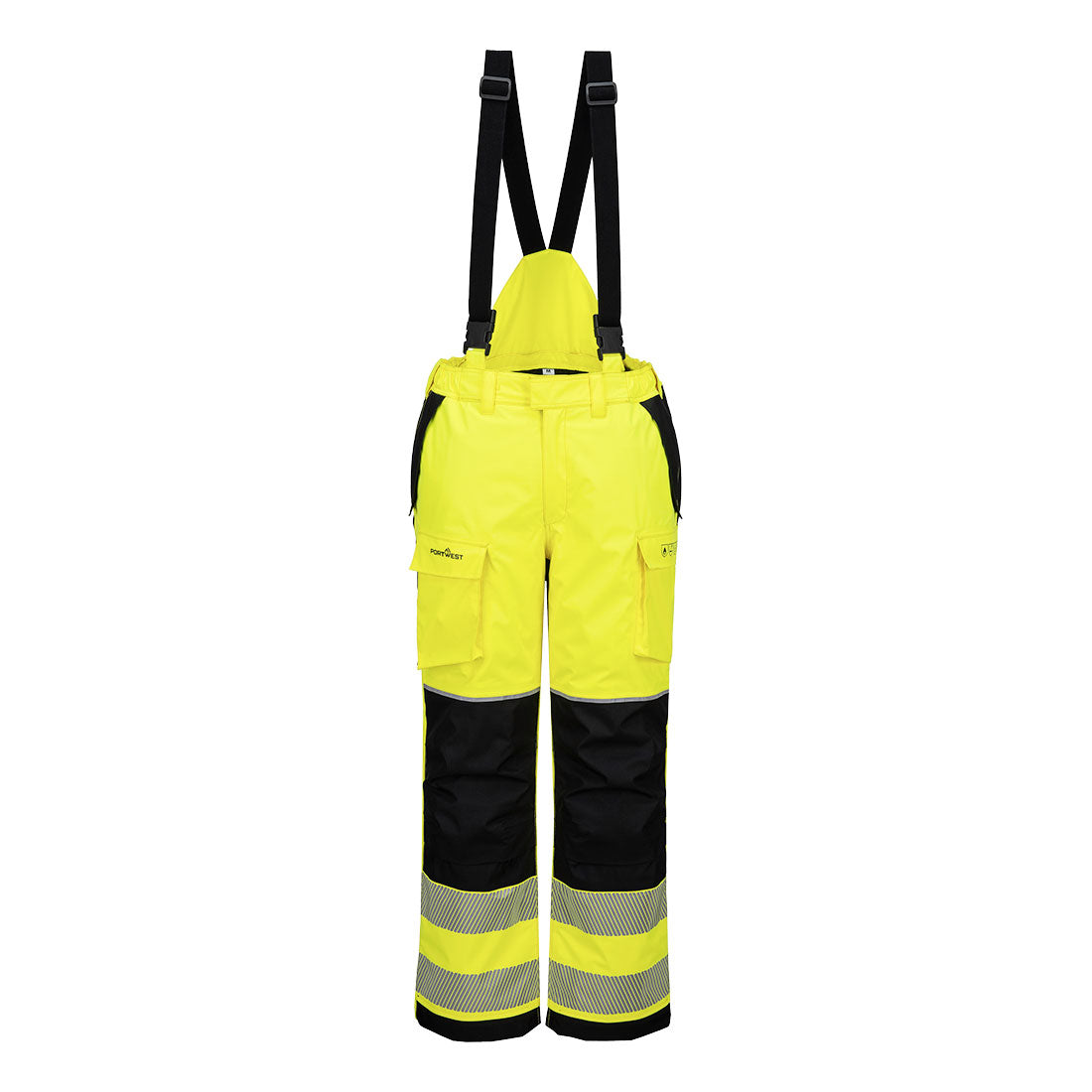 Portwest PW3 Modaflame Rain+ Hi-Vis Multi-Norm FR Winter Trousers in Yellow/Black, image 2