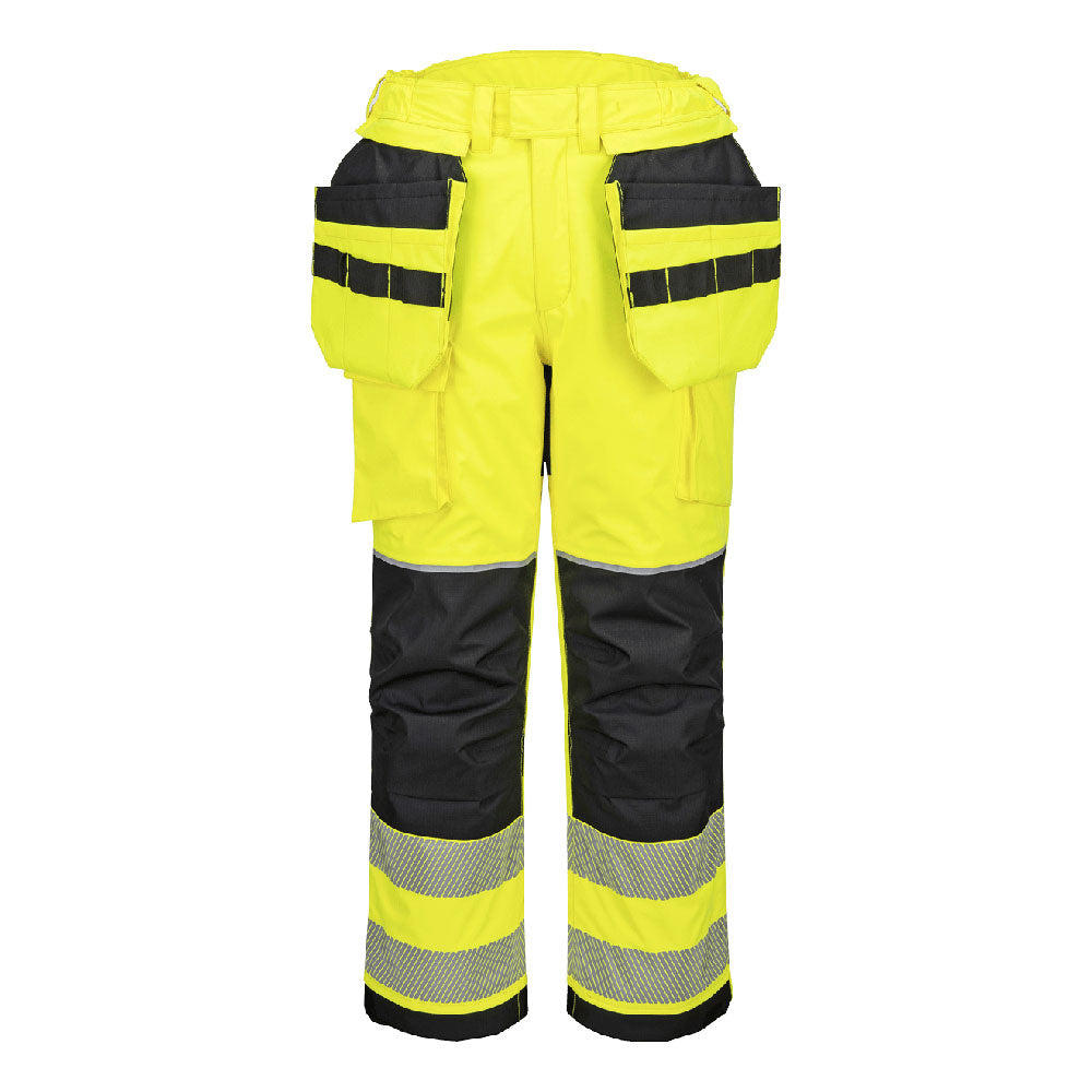 Portwest PW3 Modaflame Rain+ Hi-Vis FR Winter Holster Trousers in Yellow/Black, image 2