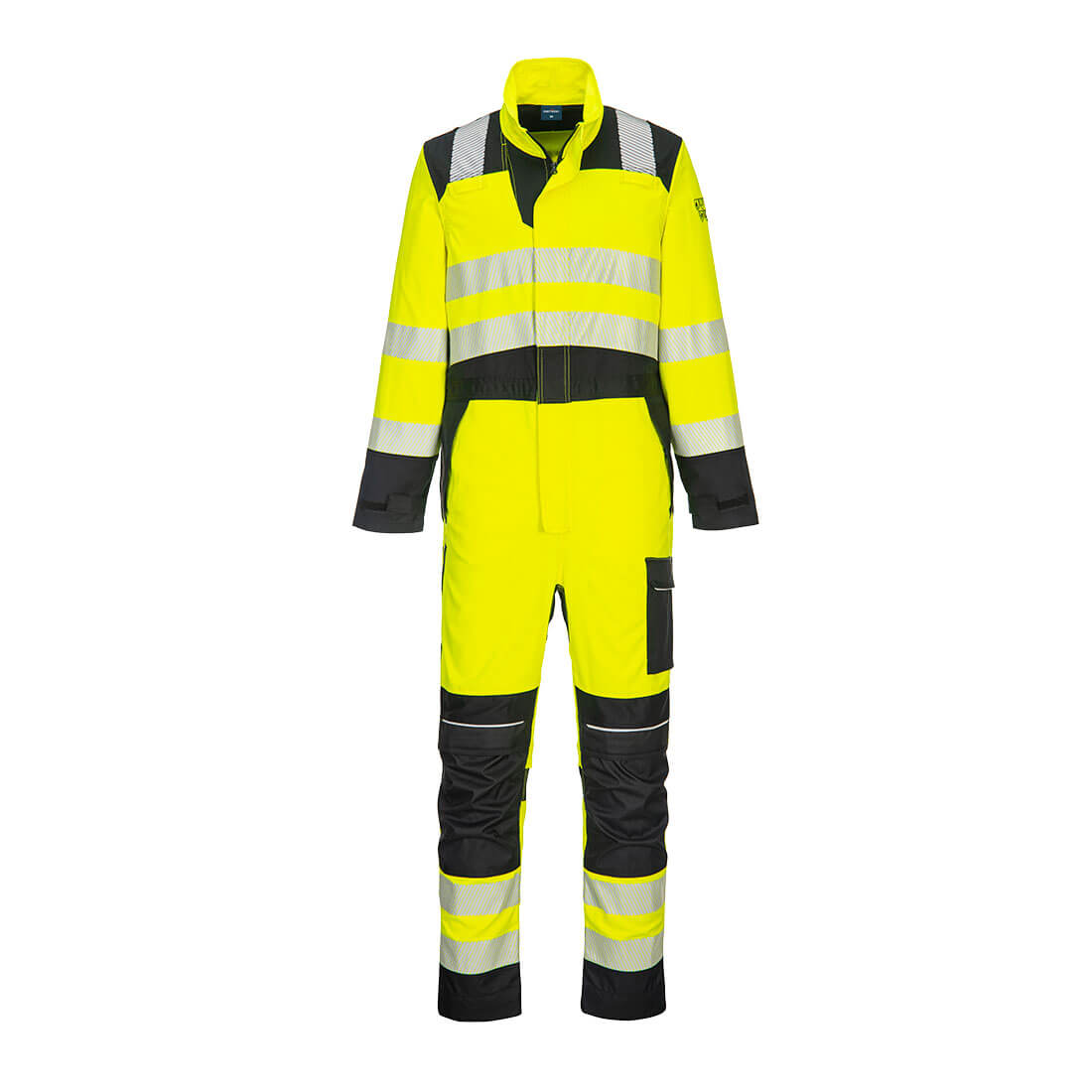 Portwest PW3 Modaflame Work Hi-Vis Multi-Norm FR Coverall in Yellow/Black, main product image