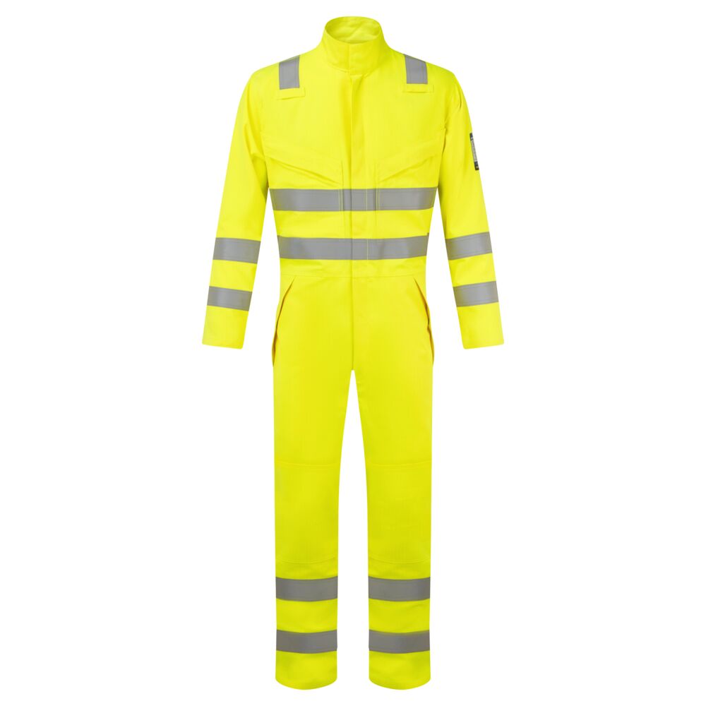 Portwest Modaflame Work Hi-Vis Multi-Norm FR Coverall in Yellow, main product image