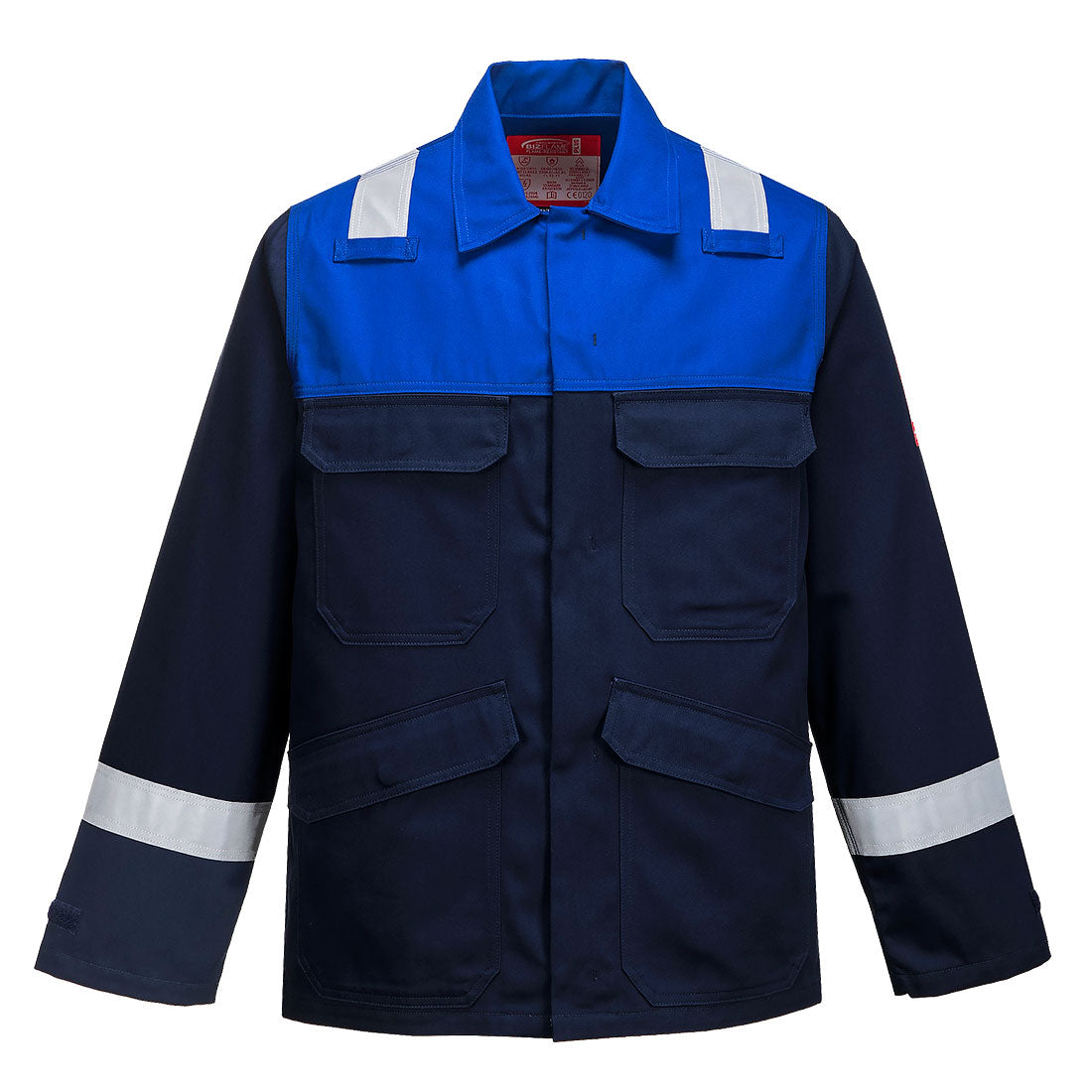 Portwest Bizflame Work Two Tone FR Jacket in Navy/Royal, image 2