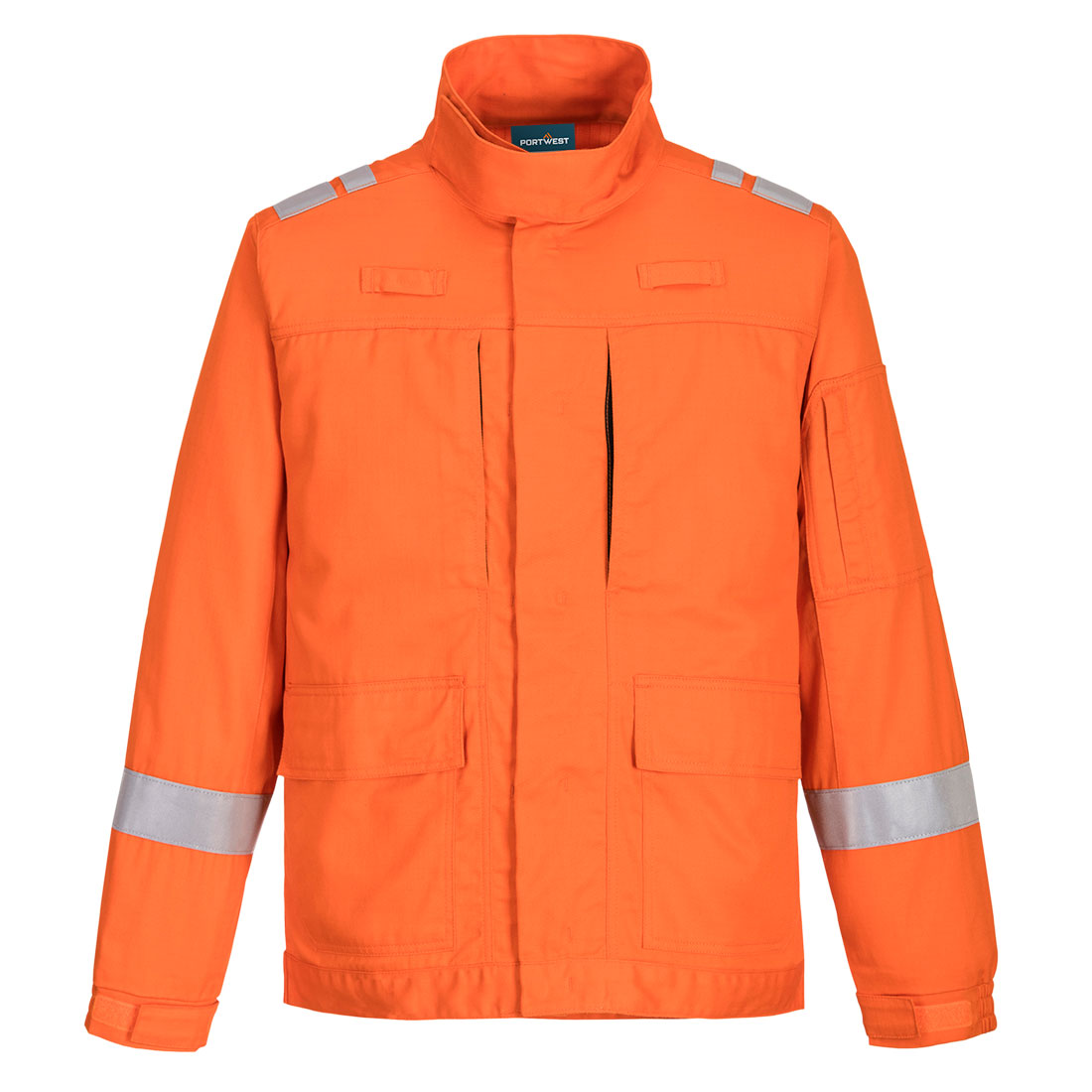 Portwest Bizflame Work Lightweight Stretch Panelled FR Jacket in Orange, image 2