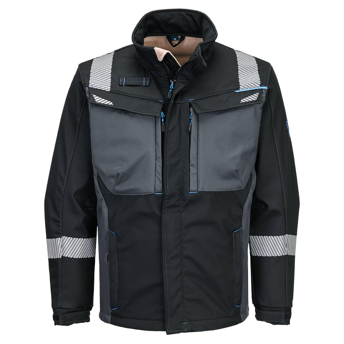 Portwest WX3 Modaflame Softshell FR Jacket in Black, main product image