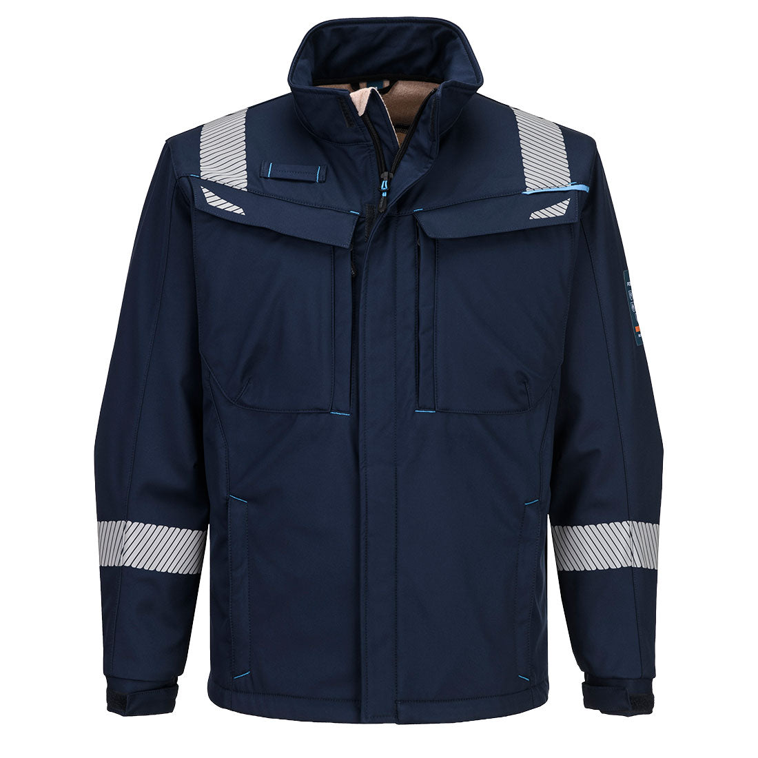 Portwest WX3 Modaflame Softshell FR Jacket in Navy, image 2