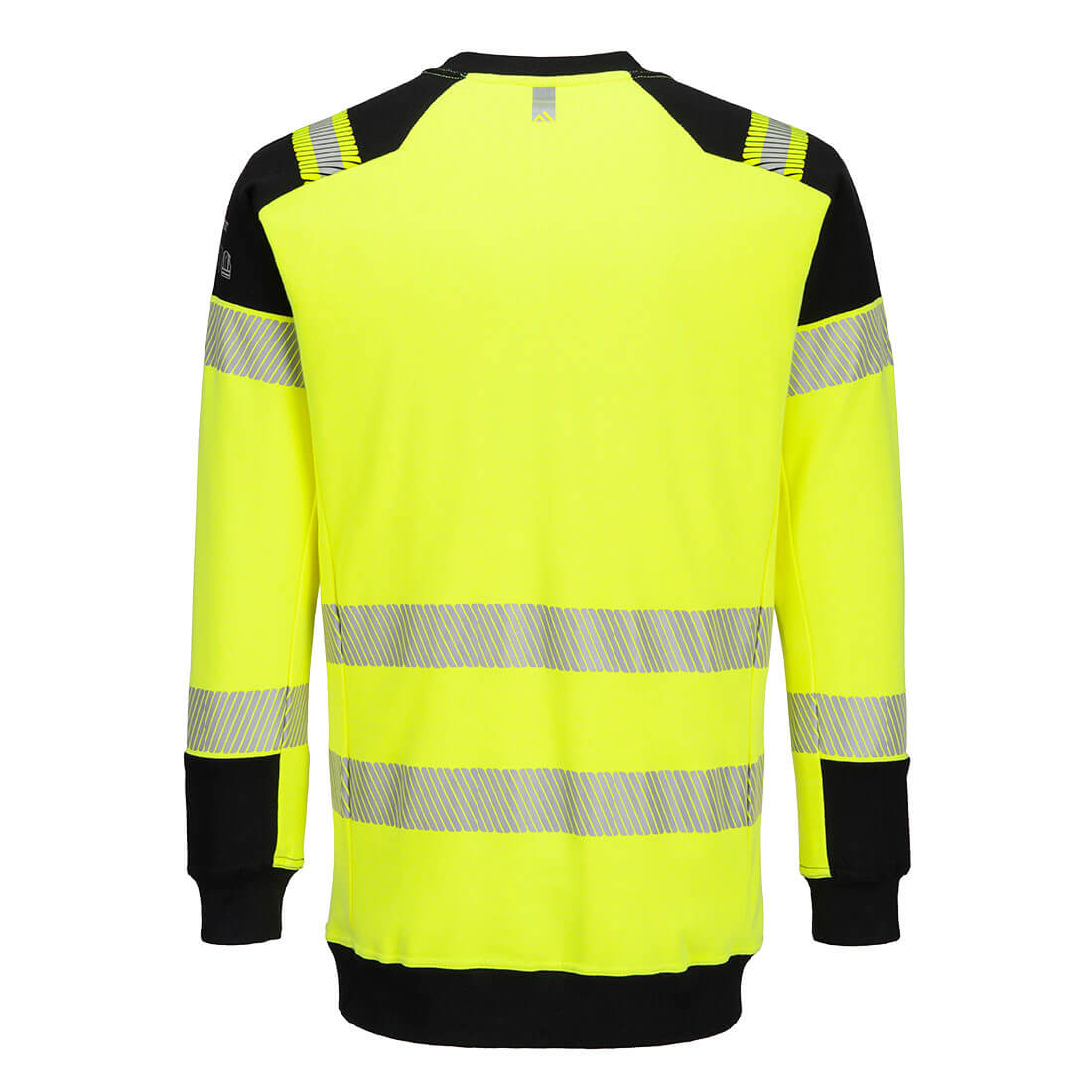 Portwest FR707 PW3 Modaflame Knit Hi-Vis FR Sweatshirt in Yellow/Black, back view