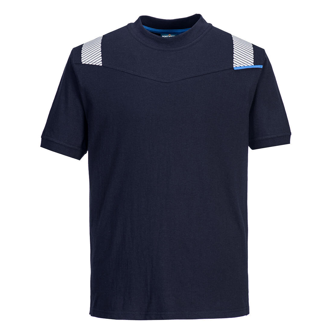 Portwest WX3 Modaflame Knit FR Short Sleeve T-Shirt in Navy, image 2