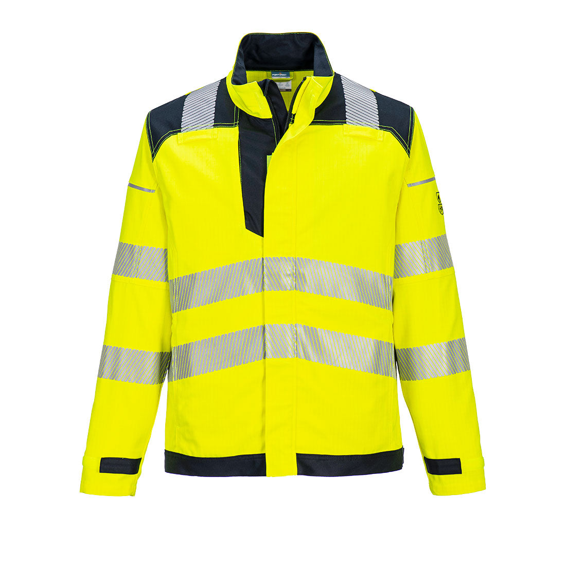 Portwest PW3 Modaflame Work Hi-Vis Multi-Norm FR Jacket in Yellow/Navy, image 2