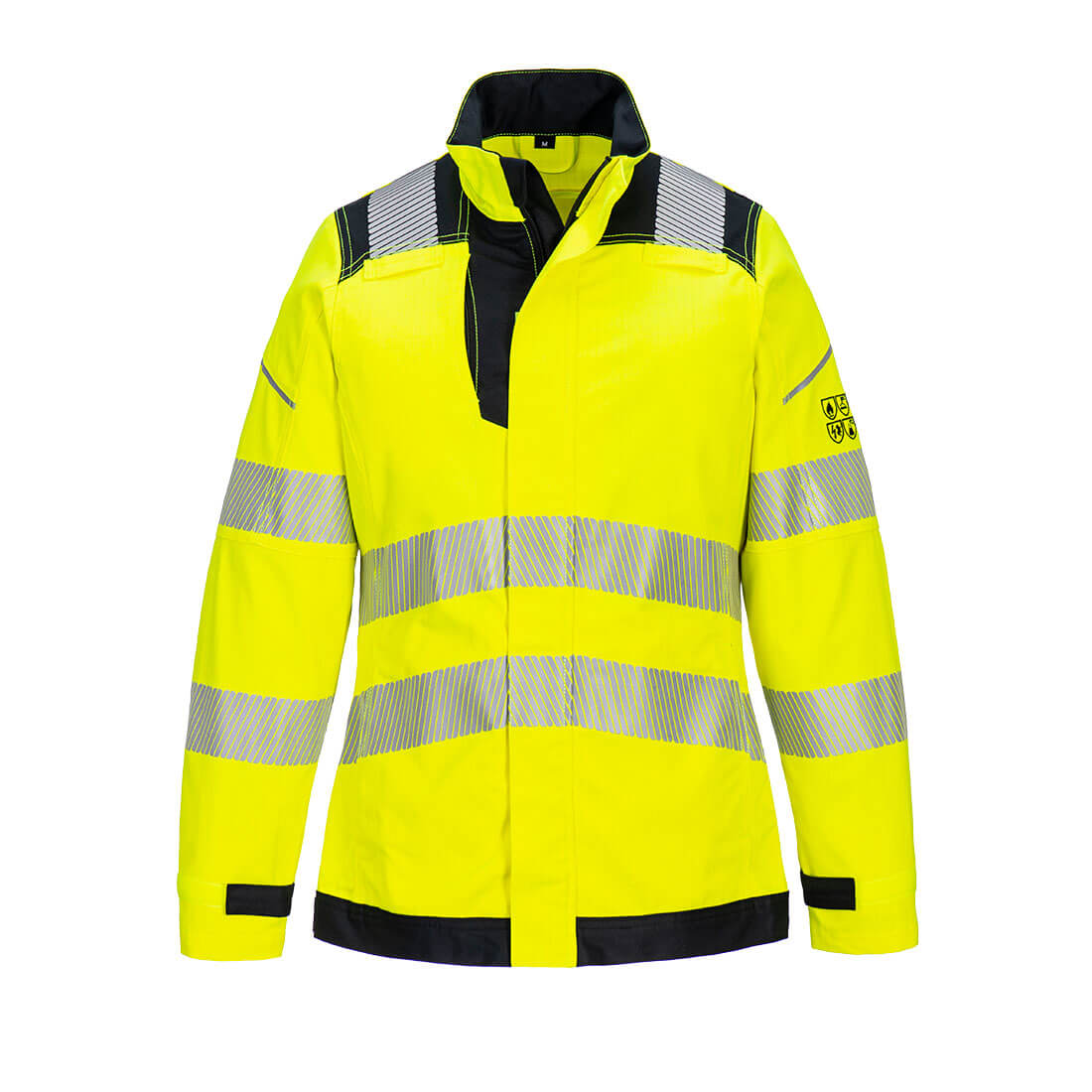 Portwest PW3 Modaflame Work Hi-Vis Multi-Norm FR Women's Jacket in Yellow/Black, main product image