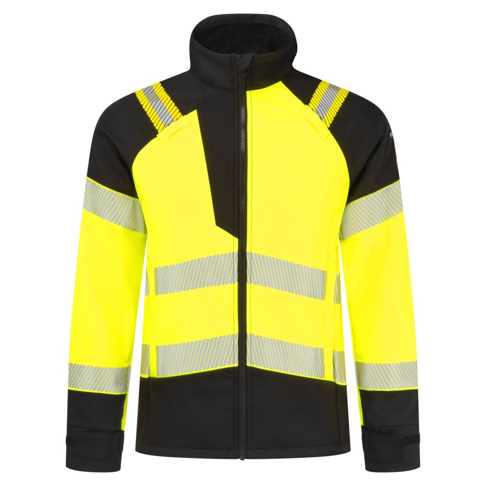 Portwest PW3 Modaflame Softshell Hi-Vis Multi-Norm FR Jacket in Yellow/Black, image 2