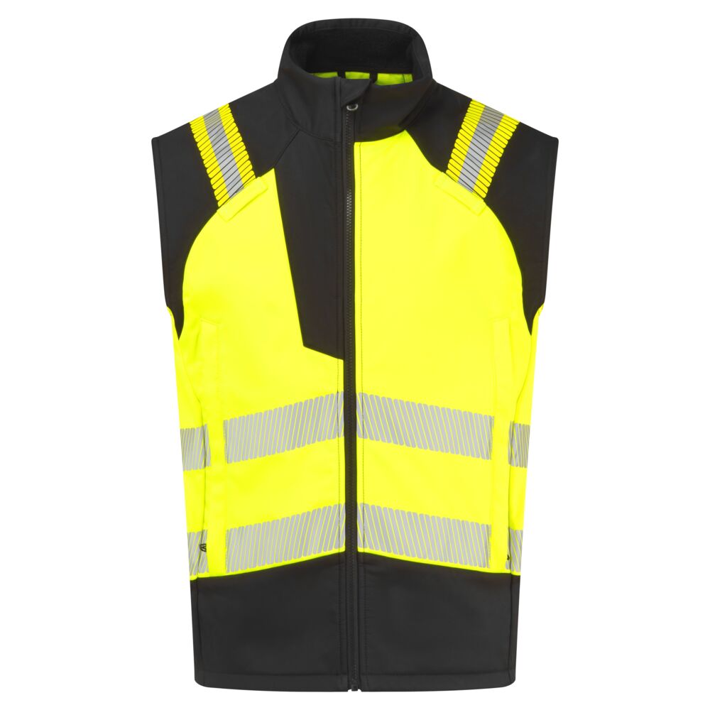 Portwest PW3 Modaflame Softshell Hi-Vis FR Gilet in Yellow/Black, image 2