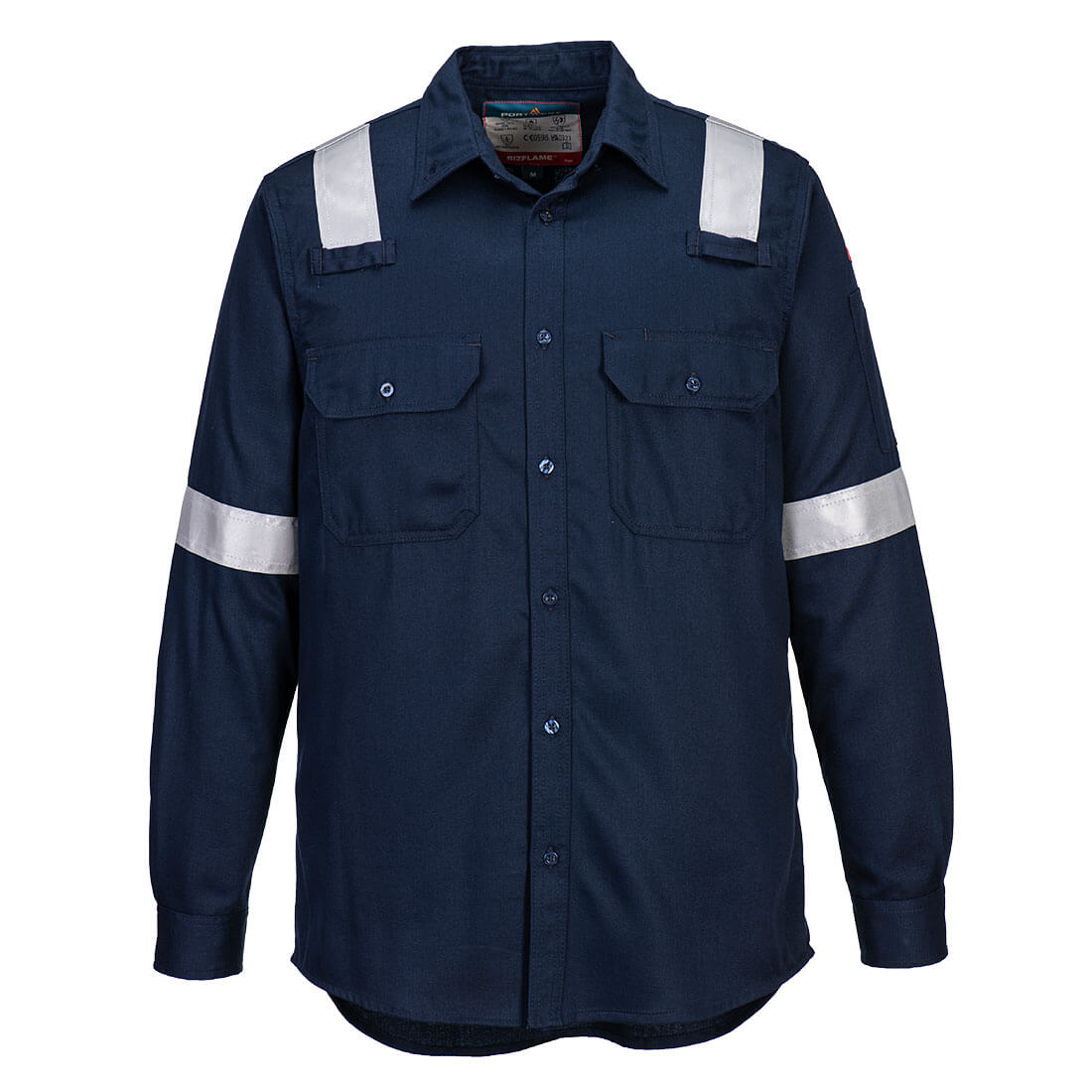 Portwest Bizflame Work Lightweight FR Shirt in Navy, main product image
