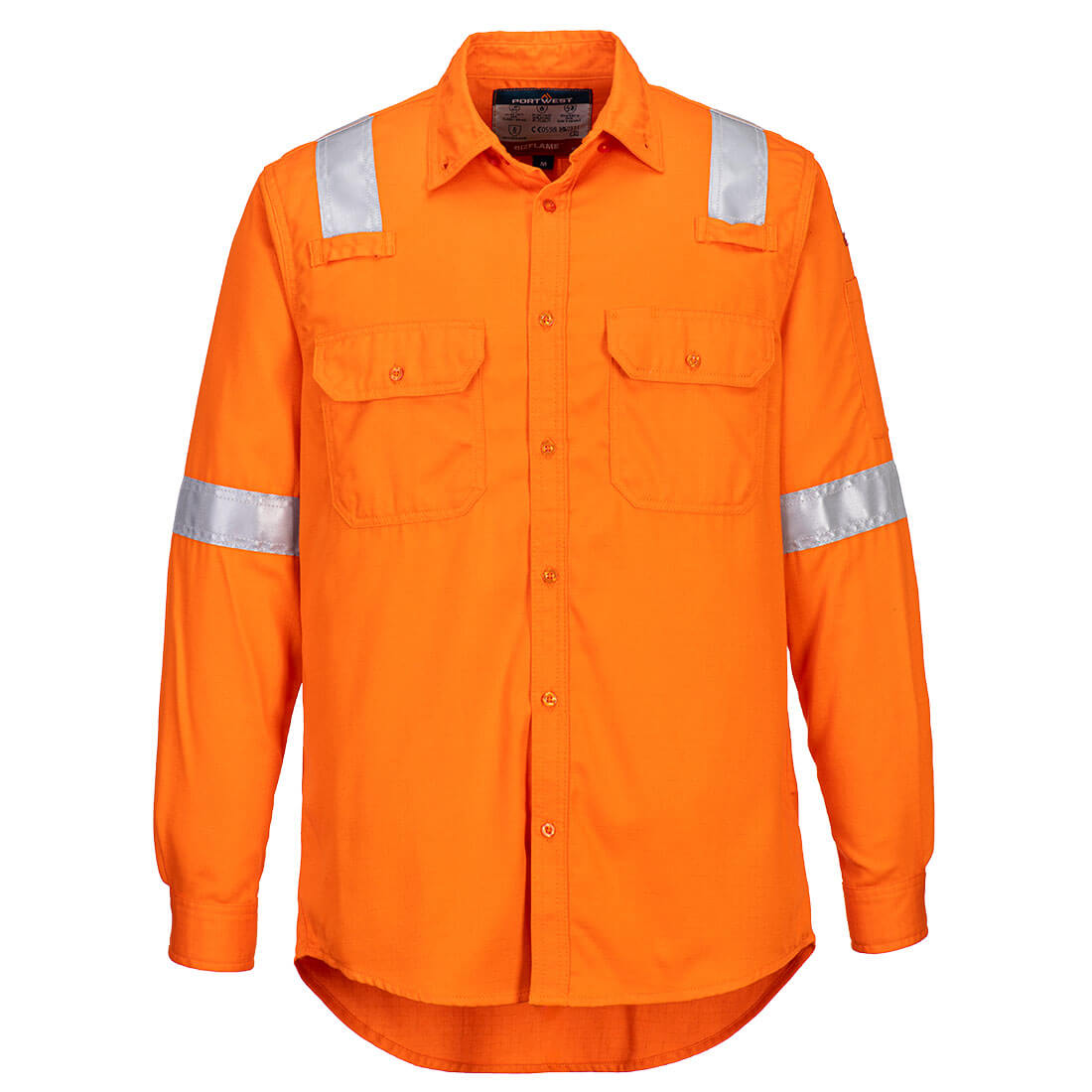 Portwest Bizflame Work Lightweight FR Shirt in Orange, image 2