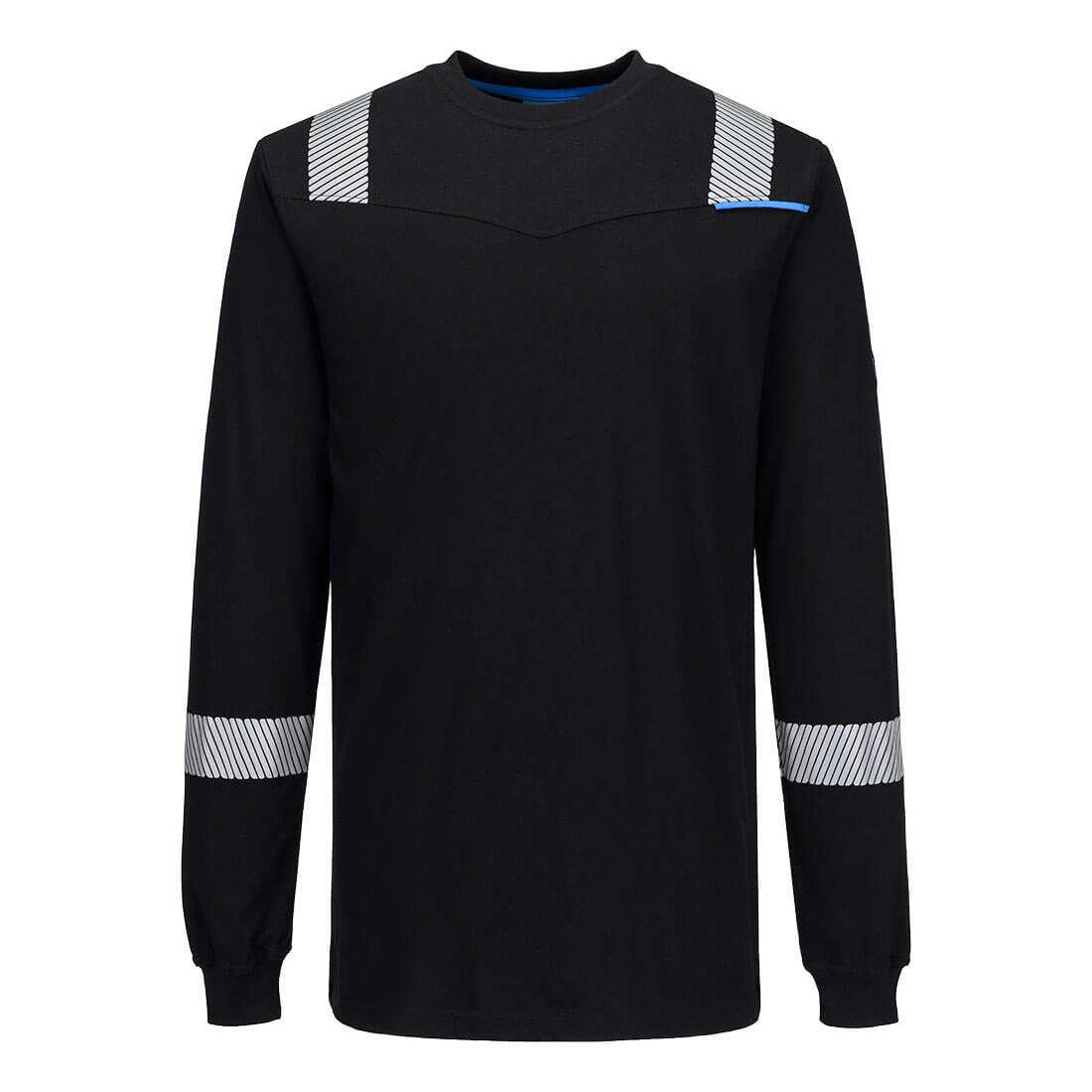 Portwest WX3 Modaflame Knit FR Long Sleeve T-Shirt in Black, main product image