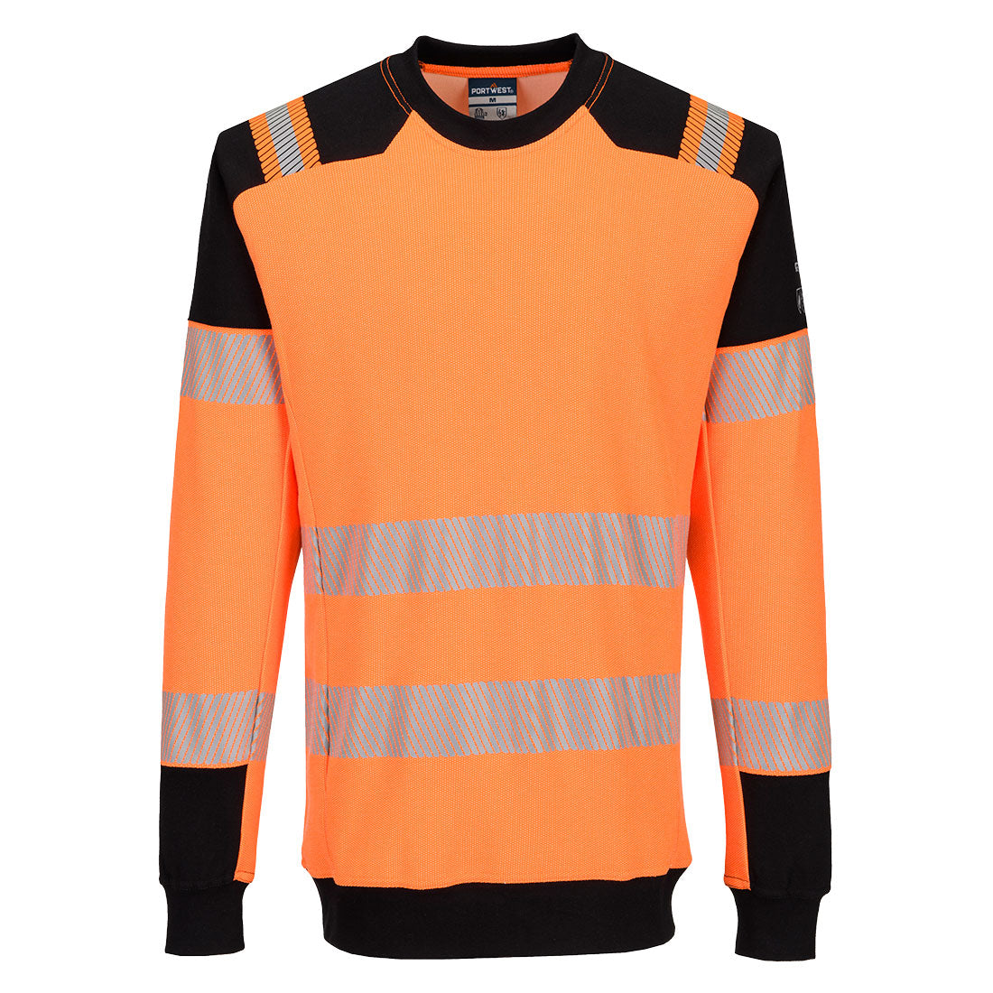 Portwest PW3 Modaflame Knit HVO FR Sweatshirt in Orange/Black, main product image