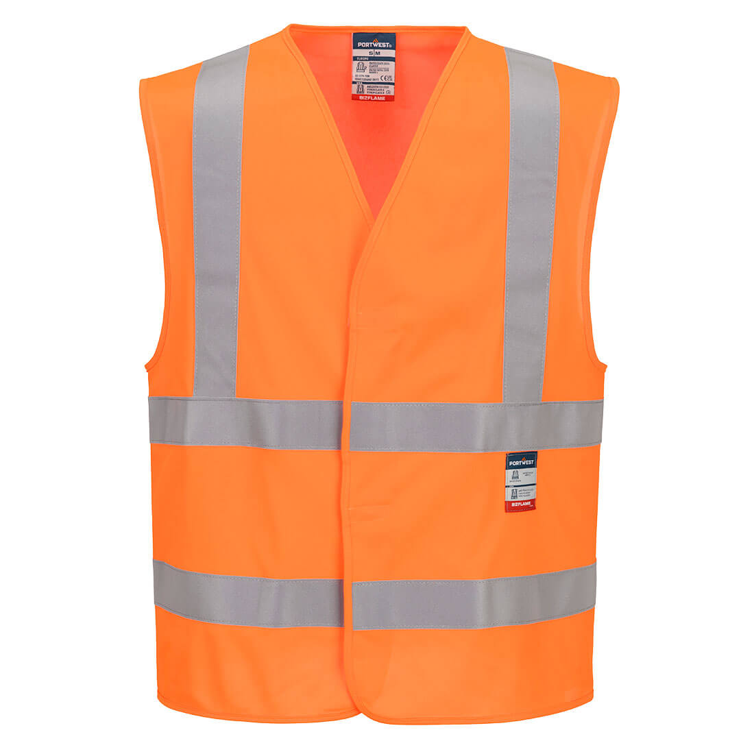 Portwest Bizflame Hi-Vis FR Vest in Orange, main product image