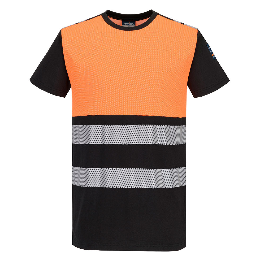 Portwest PW3 Modaflame Knit HVO Class 1 FR Short Sleeve T-Shirt in Orange/Black, main product image