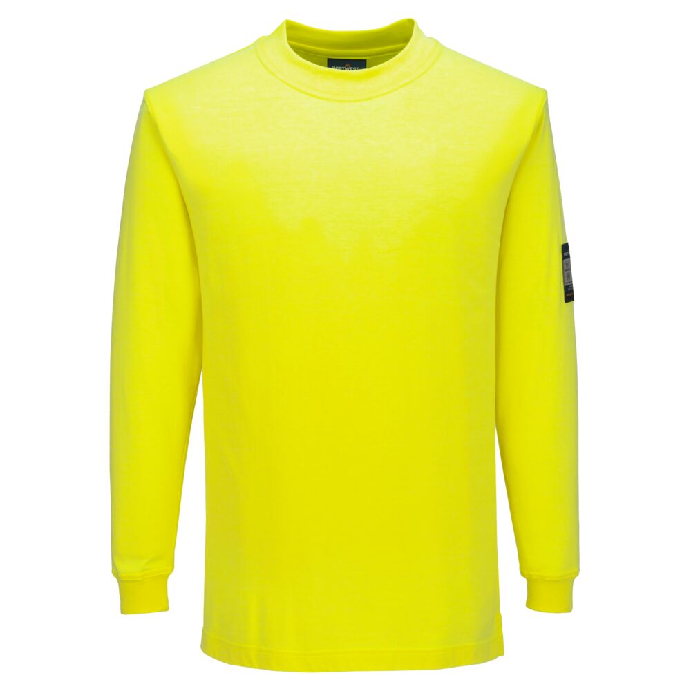 Portwest Modaflame Knit FR Long Sleeve T-Shirt in Yellow, main product image